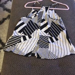White and black printed cami